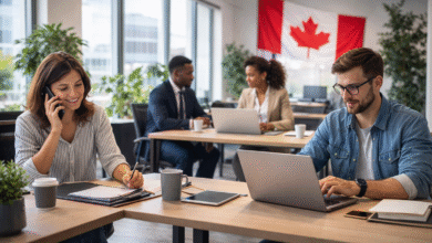 أنواع عقود العمل في كندا داخل بيئة عمل كندية حديثة